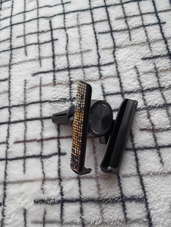 5 Below Other - Rhinestone Car Air Vent Phone Mount - Black with Gold Rhinestones